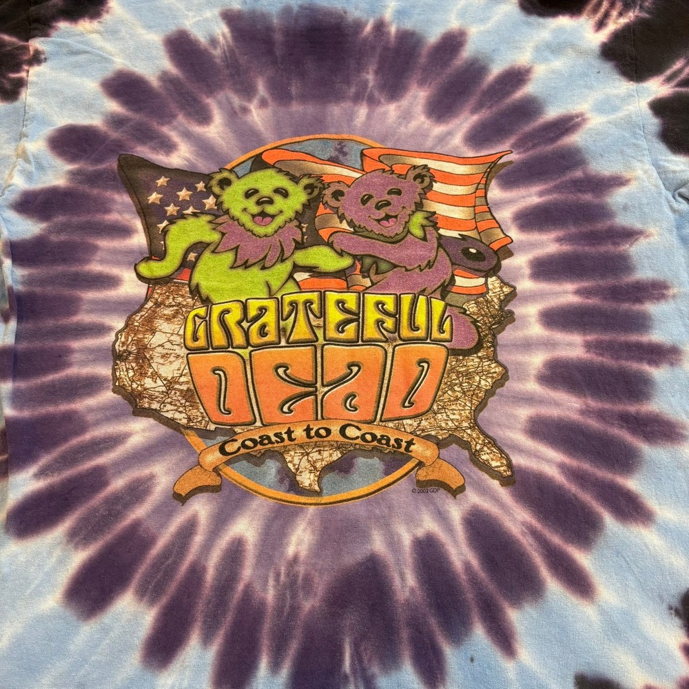 VTG Sundog Grateful Dead Tie Dye Shirt Large Dancing Bears Coast Coast USA 2003